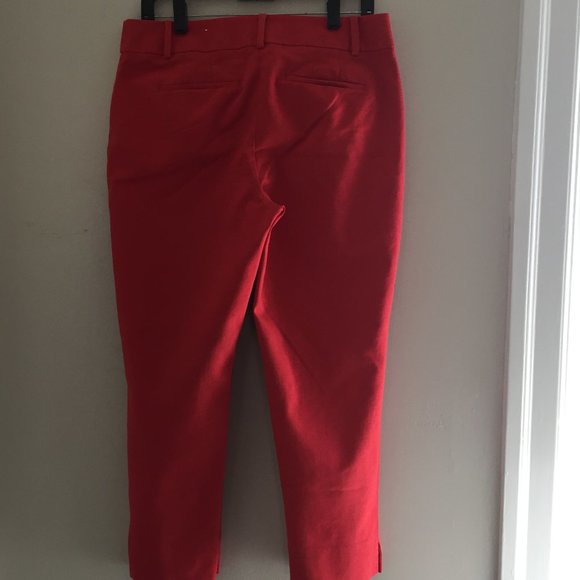 Ann Taylor Loft The Riviera Pant "Julie" Dark Red Crop Straight Leg Size 8 - Picture 2 of 5